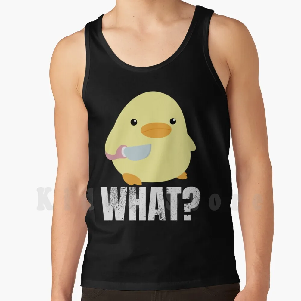 Cute Duck With Knife Meme Chick Chicken Goose What Tank Tops Vest Sleeveless Duck With Knife Duck Animal