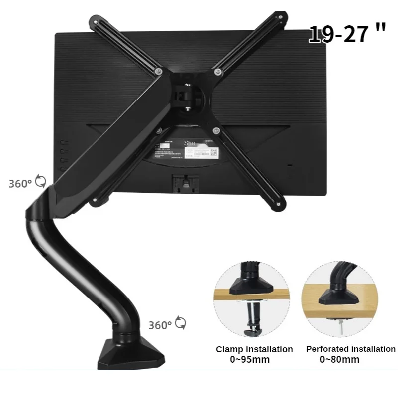 HILLPORT No Mounting Vesa Hole Monitor Desk Stand Accessory 13-27