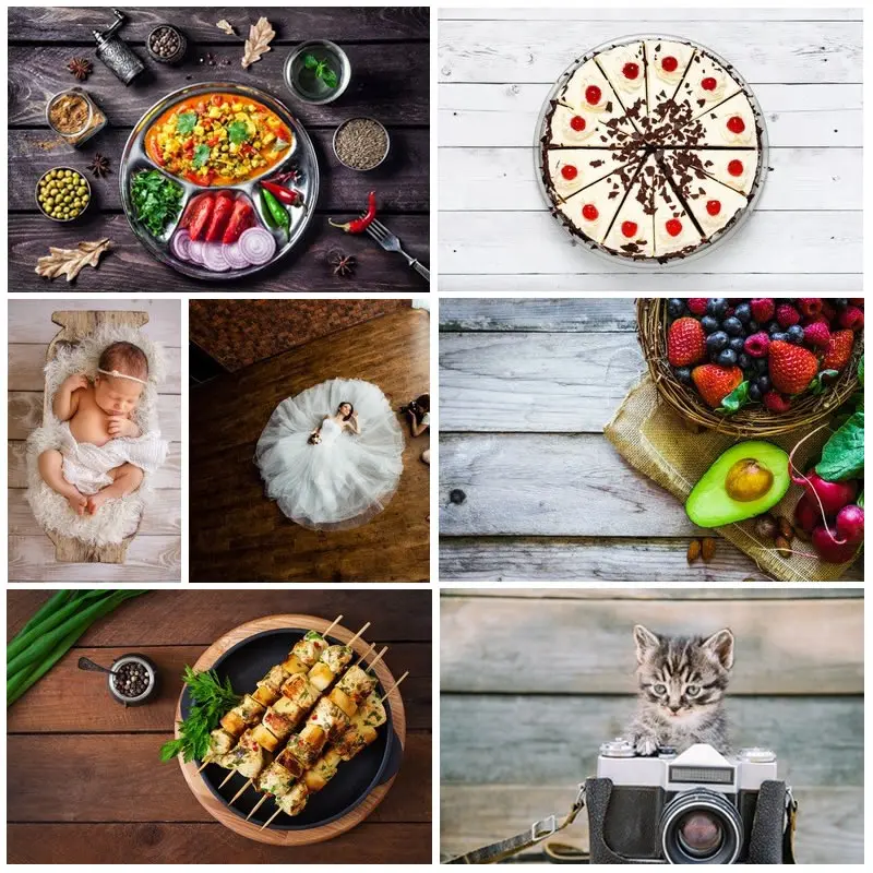 

Retro Wood Photography Backdrop Food Photo Shoot Props for Photo Studio Newborn Baby Birthday Portrait Background Photocall