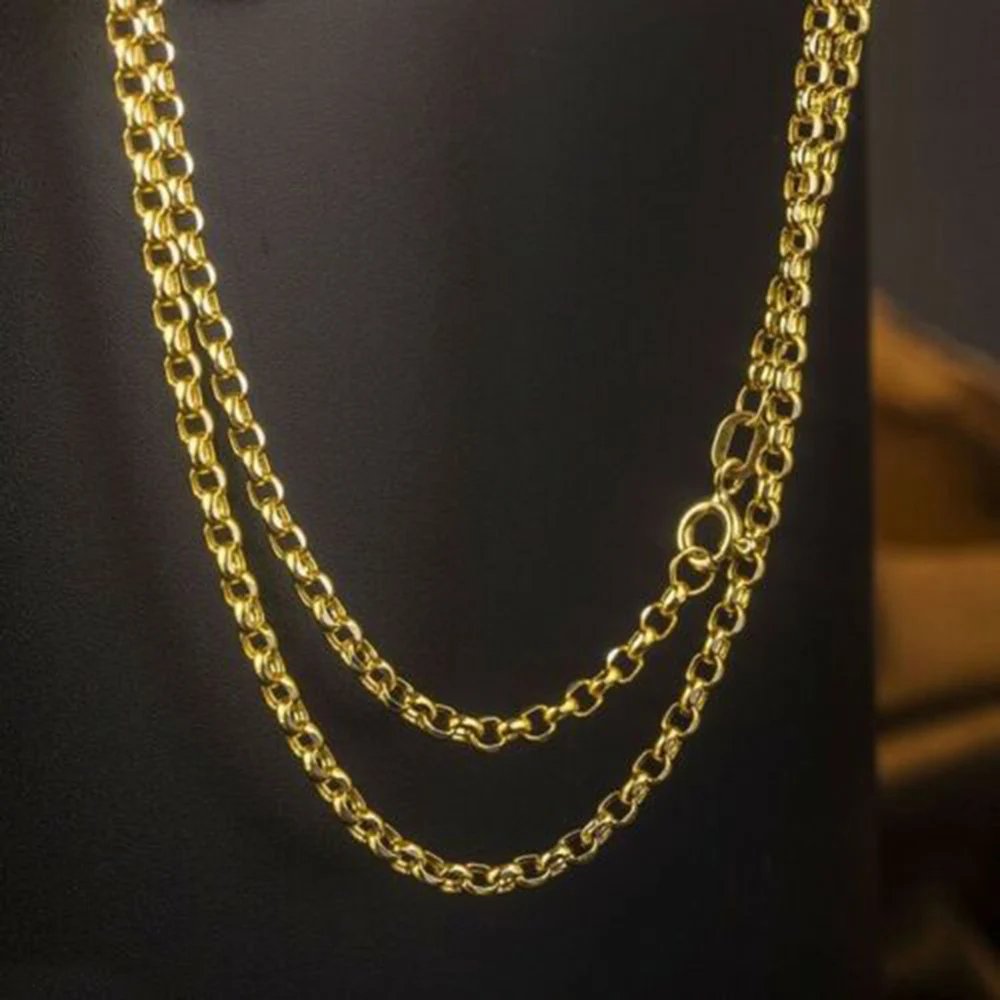 

Pure Au750 18K Yellow Gold Chain Men Women 2mm Cable Link Necklace 2.6-2.8g 24inch