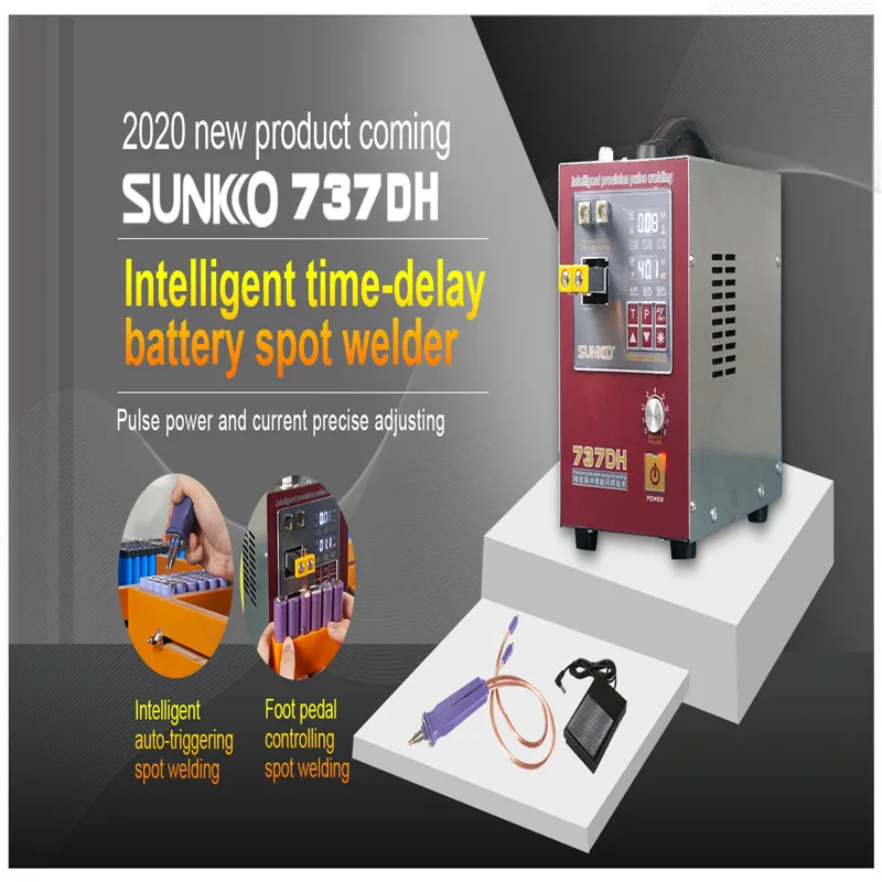 SUNKKO 737DH New Upgrade Induction Delay Spot Welder For 18650 Battery 4.3KW High Power Automatic Pulse Spot Welding Machine