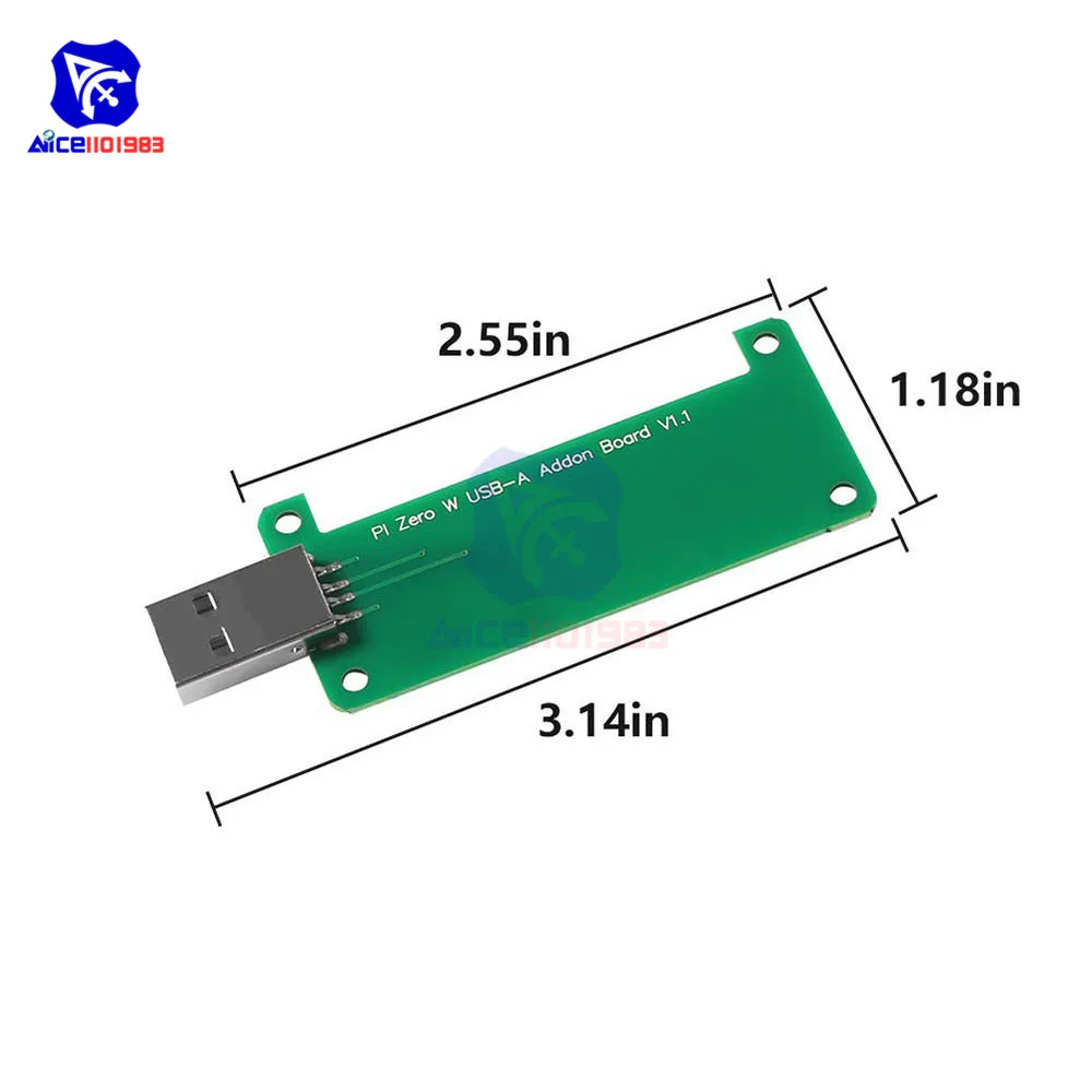 Diymore Raspberry Uitbreidingskaart Pi Zero W USB-A Addon Board V1.1 Voor Raspberry Pi Nul Raspberry Pi Zero W Met schroeven