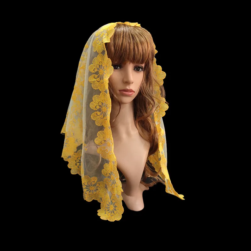 

Spanish Lace Style Mantilla Triangle Veil for Women Head Covering