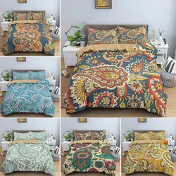 Juego de ropa de cama de estilo Cachemira para el hogar, edredón con funda de almohada, estilo bohemio, decoración de Mandala, tamaño King, 2/3 piezas