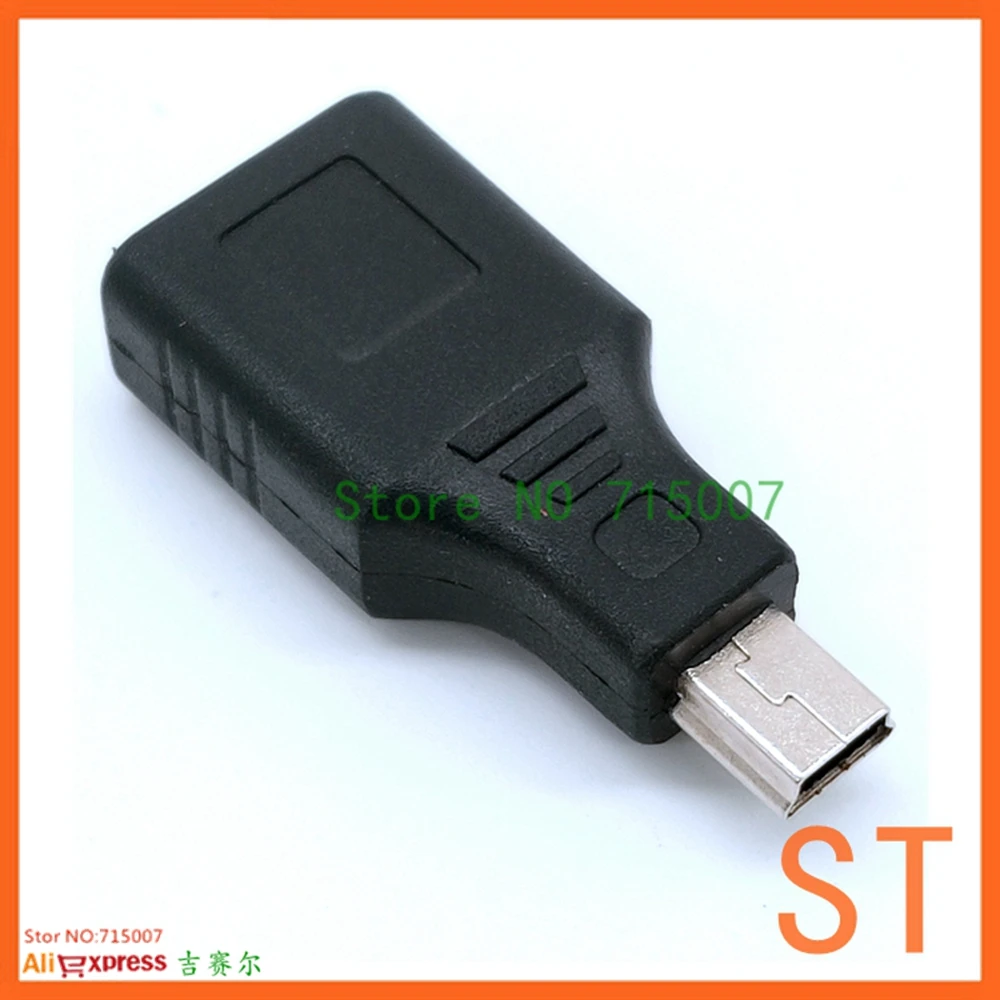 Mới Mini USB Đực Sang USB Nữ Bộ Chuyển Đổi Cổng Kết Nối Truyền Dữ Liệu Đồng Bộ OTG Adapter Dành Cho Xe Hơi AUX MP3 MP4 Viên điện Thoại Ổ U