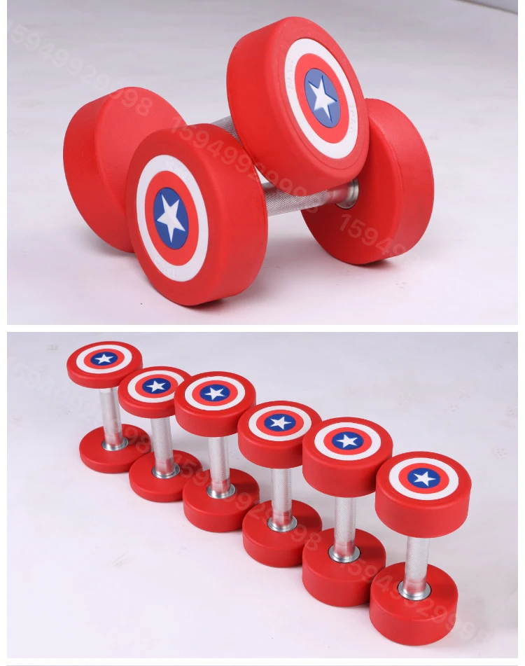 USA Captain Dumbbell, Commercial Gym Equipment, PU Fixed Rubber Bag, Rubber Material, Environmental, US Team, Home