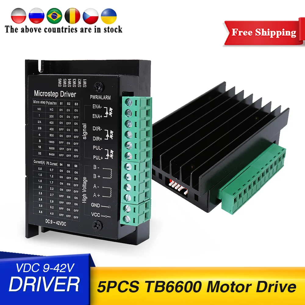 

5PCS 42 motor Tb6600 upgrade s109aftg wood router machine stepper motor driver DC 9V-42V CNC Single axis controller module files