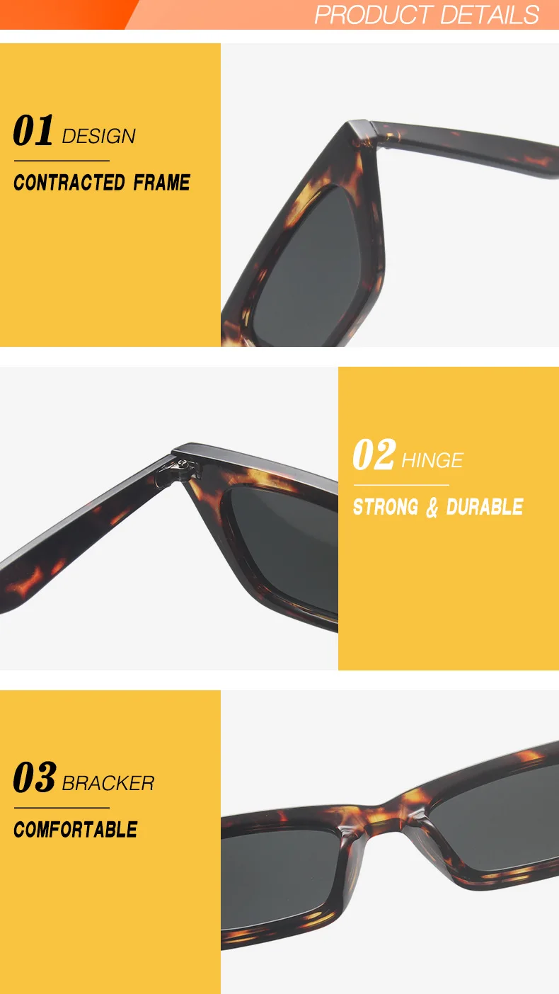 Nette Sexy Retro Cat Eye Sonnenbrille Frauen Marke Designer Kleine Rechteck Weibliche Sonnenbrille Klassische Vintage Oculos De Sol UV400 – Detail 18