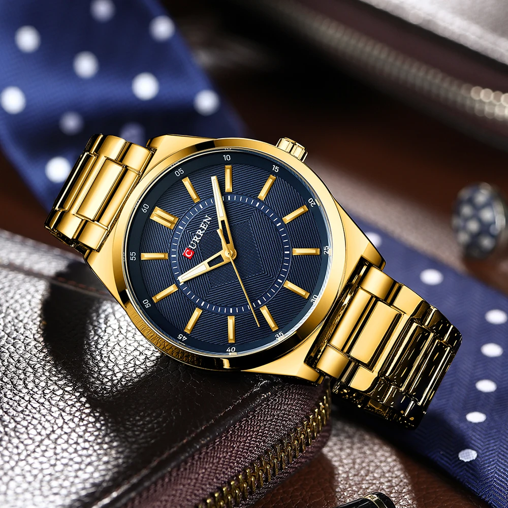 CURREN Brand Men Fashion Luxury Sports Quartz Watch Leisure Stainless Steel Strap Simple Business Waterproof Clock Reloj Hombre