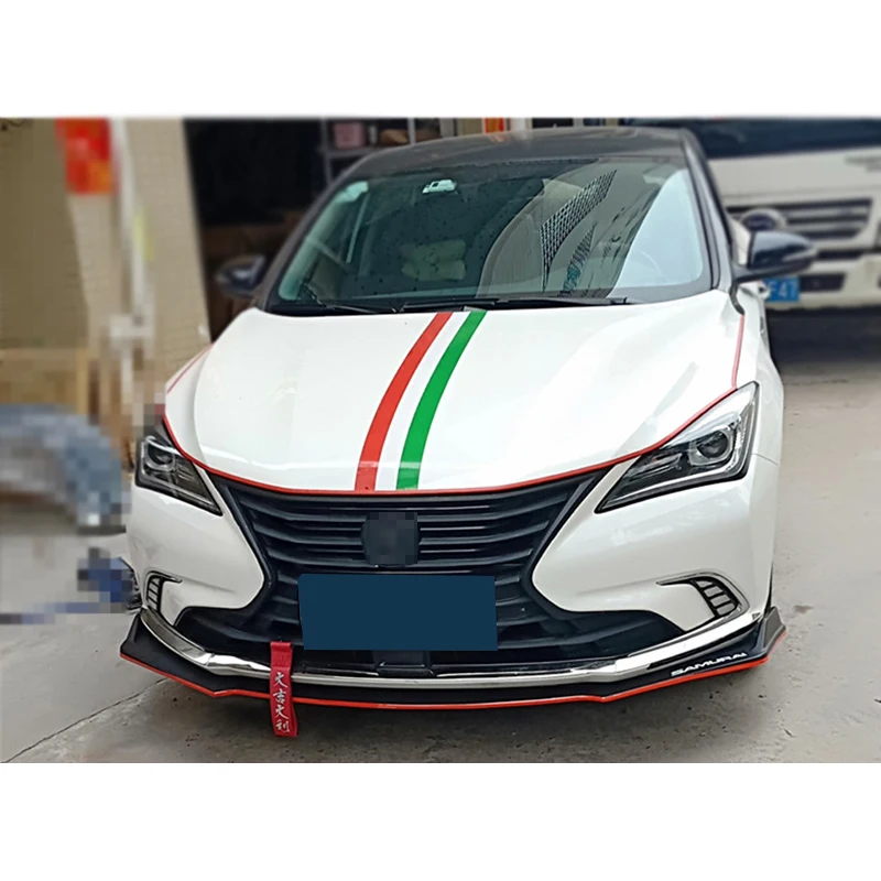 Front Bumper Spoiler Protector Plate Lip Body Kit Carbon Surface Car Decorative Strip Chin Shovel For Changan Eado 2018 - 2019