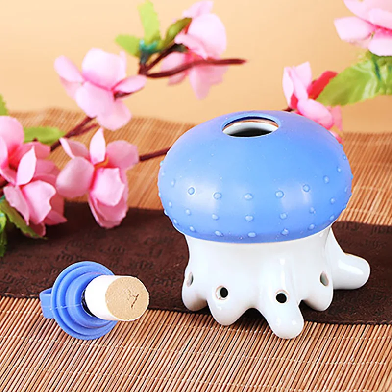 Head Heating Moxibustion Wellness Ceramic Jar Moxa Stick Warm Acupuncture Massage Heat Scraping Relieves Headache Promotes Sleep