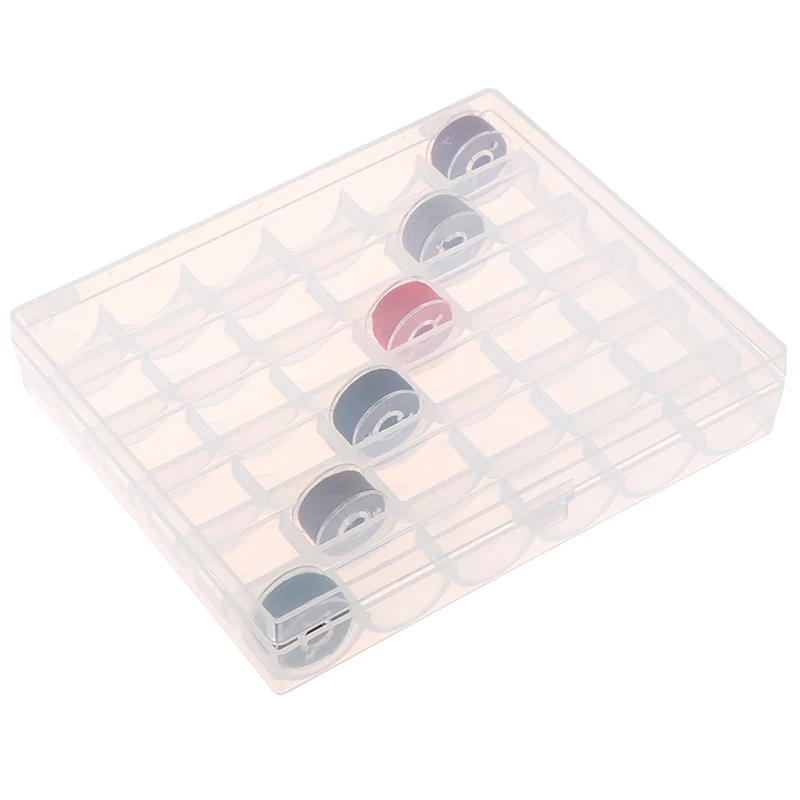 36 Spools Empty Bobbins Sewing Machine Bobbin Case Organizer Storage Plastic Box For Home Sewing Accessories Tool