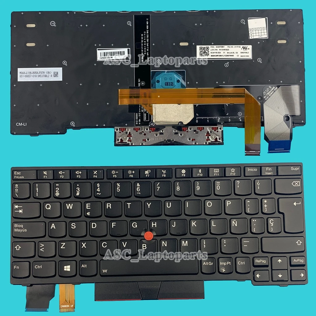 Teclado Latino Español para Lenovo Thinkpad L13 gen 1 L13 Yoga gen 1 , X13 Gen 1 , L13 gen 2, Marco retroiluminado, nuevo