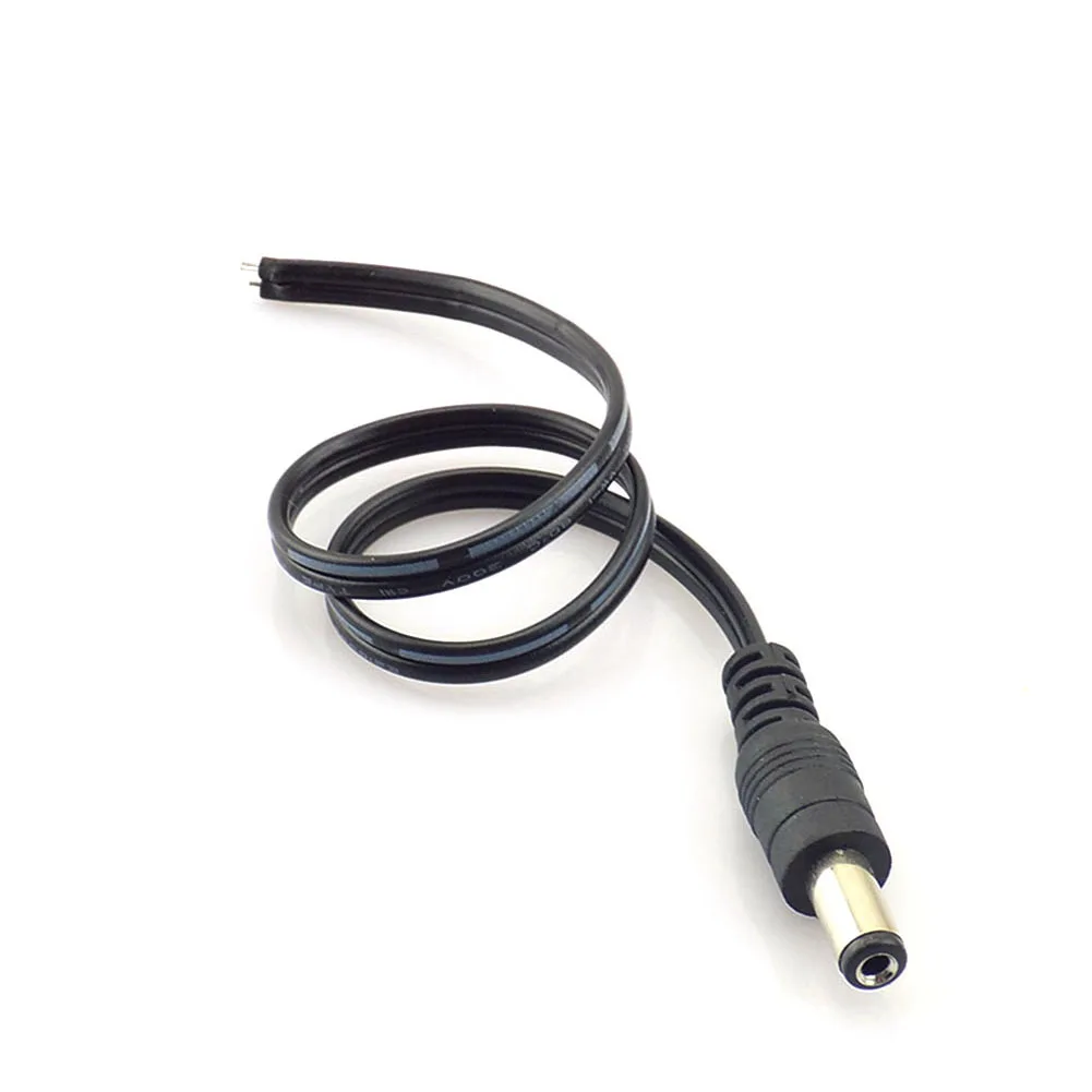 5個2.1*5.5ミリメートル12v dcオスコネクタプラグ電源延長ケーブルコードワイヤーcctvカメラledストリップライト