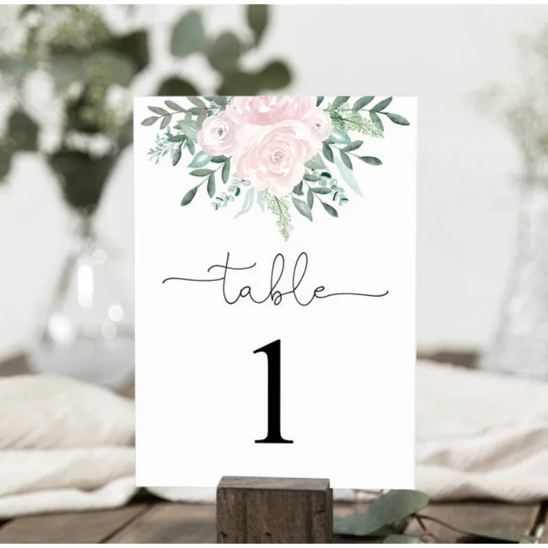 flowers theme Wedding Table Numbers  Greenery Wedding Decor  Modern table numbers for the wedding party signs  birthday party