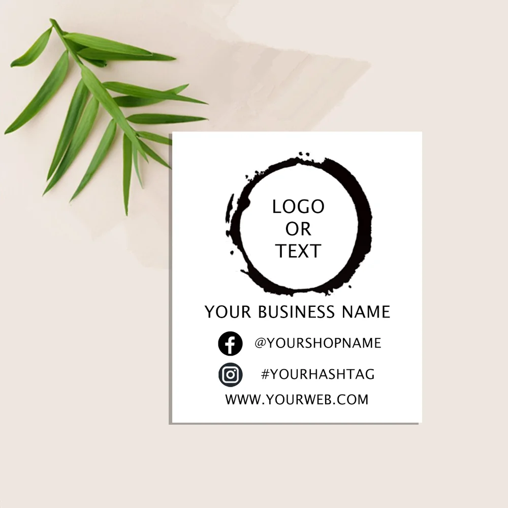 Mini Square Business Cards, Budget Card Template, Minimalist Branding, Your Logo Here, Thank you Order Cards, Social Media Card