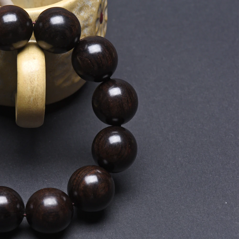 Natural black wood rosary Tibetan Buddhism horse Buddhist bracelet rosary 15mm18mm20mm wooden bracelet jewelry