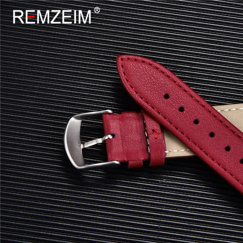 High quality Soft Women Watch Strap 14mm 16mm 18mm 20mm 22mm Genuine Leather Brown Red Pink Black Purple Watchband + Tool