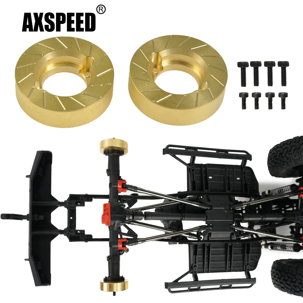 AXSPEED RC Car Wewnętrzne obciążniki kół Mosiężna przeciwwaga do Axial SCX10 II 90046 1/10 RC Crawler Car Front Axle Upgrade Parts