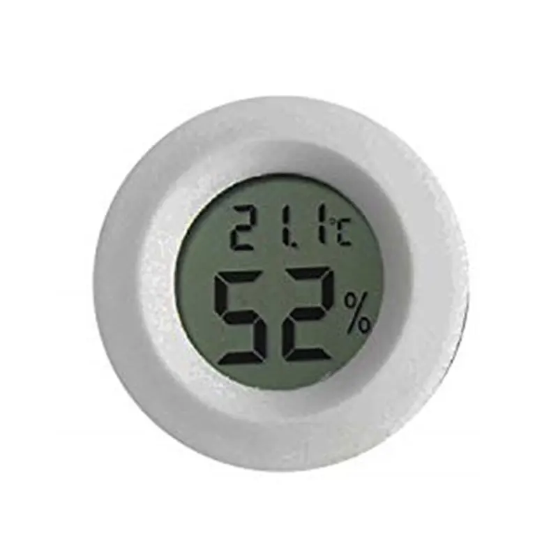 Mini LCD Digital Thermometer Hygrometer Meter Round Shape LCD Display Reptile Aquarium Temperature Humidity Meter Detector Tool