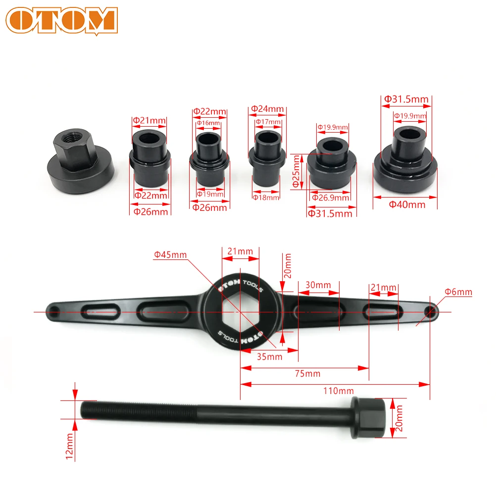 OTOM Motorcycle Bottom Bracket Kit Bearing Installation Tools Triangle Lever Linkage ARM Fixing Maintaining Bearings Press Tool