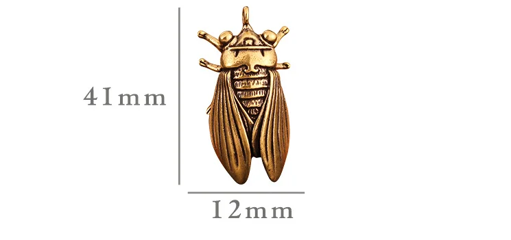 Handmade Pure Brass simulation cicada craft DIY jewelry ornament portable Miniature Fitting Keychain Pendant souvenir gift a0766