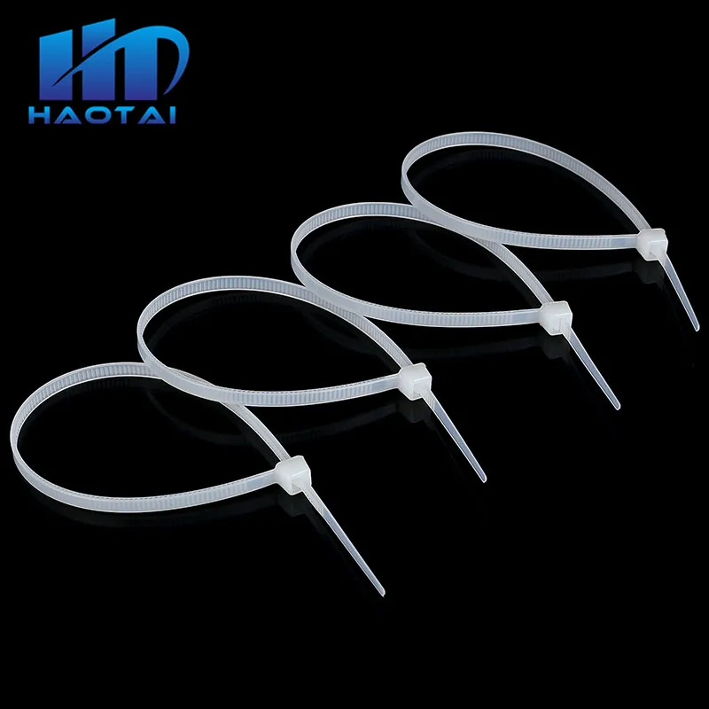 Self-Locking Plastic Nylon Wire Cable Zip Ties 100pcs White Cable Ties Fasten Loop Cable Various specifications