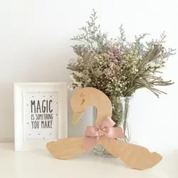 Wooden Hanger Swan, Silk Bow, Racks For Children's Clothes, Scandinavian Style, Children's Room, Decorative Hooks Drop Ship