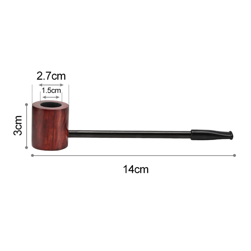 Ebony Solid Wood Tobacco Pipe Handmade Smoking Pipe Cigarette Holder Filter Wooden Smoke Pot Straight Pipe Cigarette Accessories