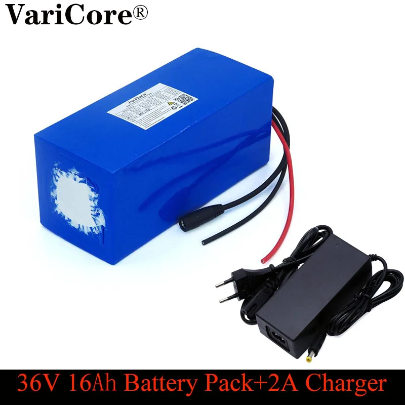 VariCore 36V 16ah 18650 lithium Battery pack and 800watt 20A BMS protection 16000mAh backup power supply + 42V 2A charger