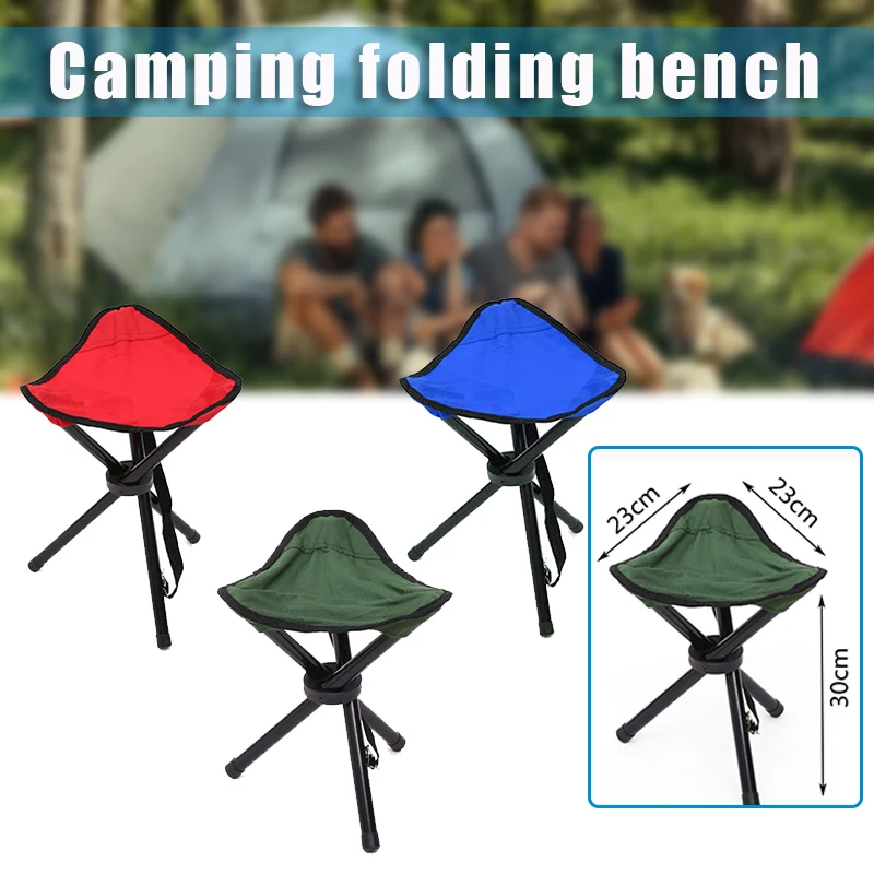 Portable Folding Camping Bench, Durable Fishing Chair, Strong Structure, Mountaineering Tri-Leg Stool