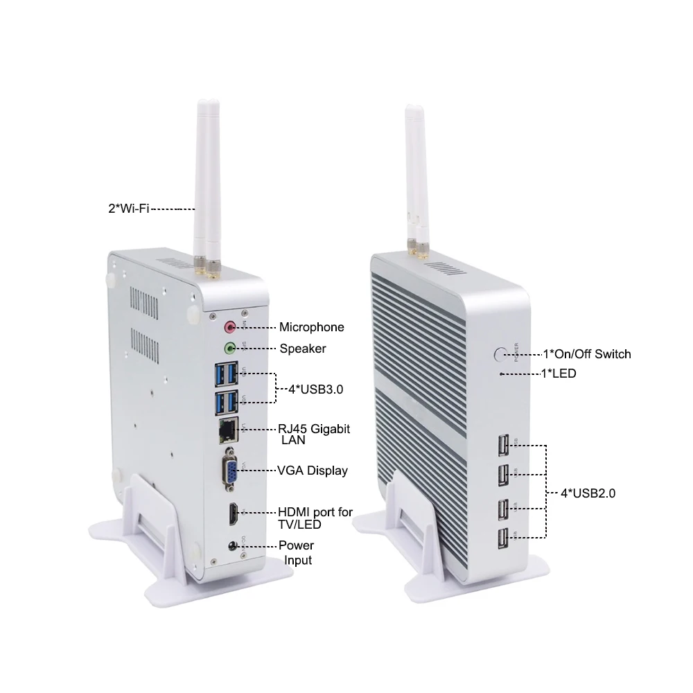 Imagem -03 - Eglobal-mini Computador Fanless Intel Core i5 1235u Kaby Lake Windows 10 Barebonehtpc Intel hd Graphics 620 Wifi 4usb 3.0 Usb 2.0