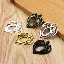 Onebeading Fit:18x25mm Heart Wings Antique Silver Bronze Antique gold Cameo Cabochon Frame Bezel Pendant Tray blank 5pcs K05253