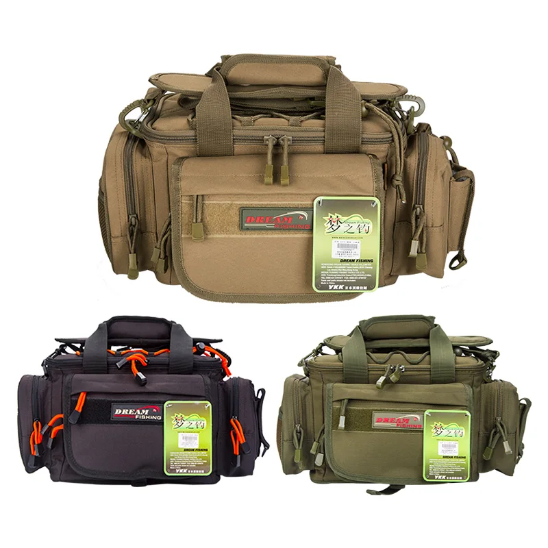 

DREAM FISHING Multi-function Fishing Bag 40*23*19cm Super Large Capacity Waterproof 1200D Nylon Fishing Tackle Bag Outdoor