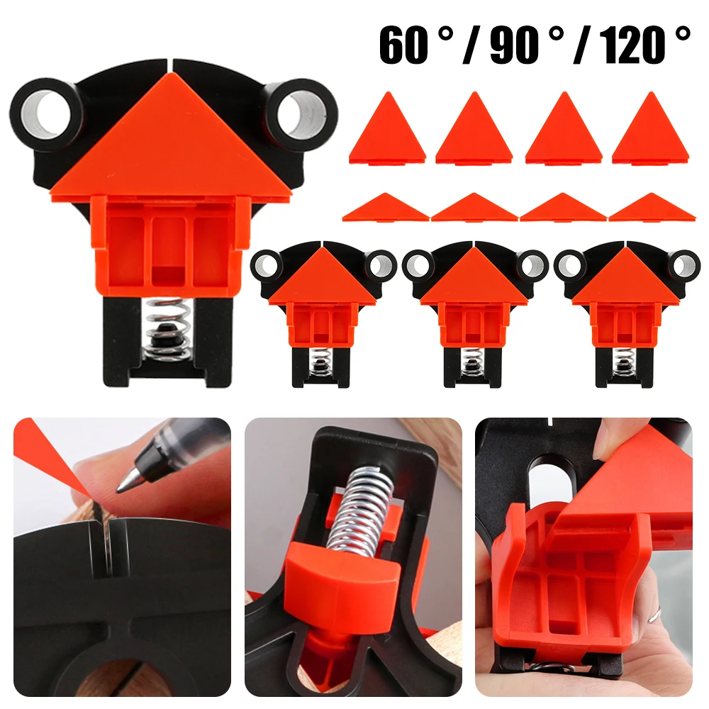 Wood Angle Clamps 60/90/120 Degrees Woodworking Corner Clamps Right Clips DIY Fixture Hand Tool Set for Taper,T Joints,Plate