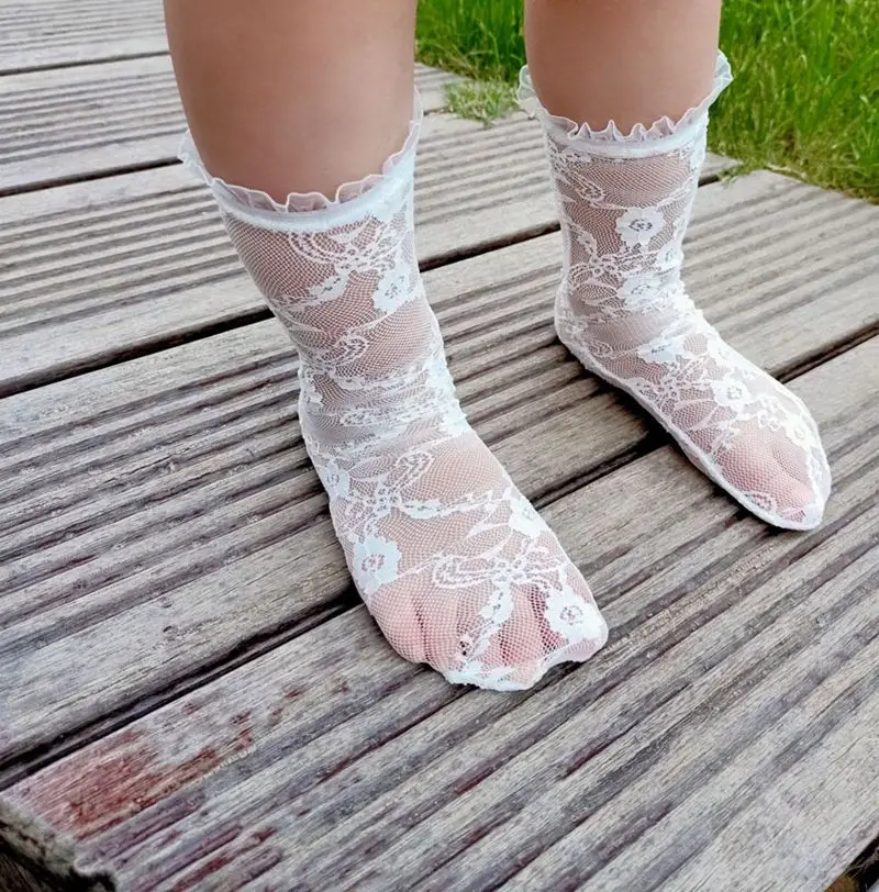 New Style Children\'s Baby Lace Socks Tube Girl Socks Princess Lace mesh summer Fashion lace knee high socks