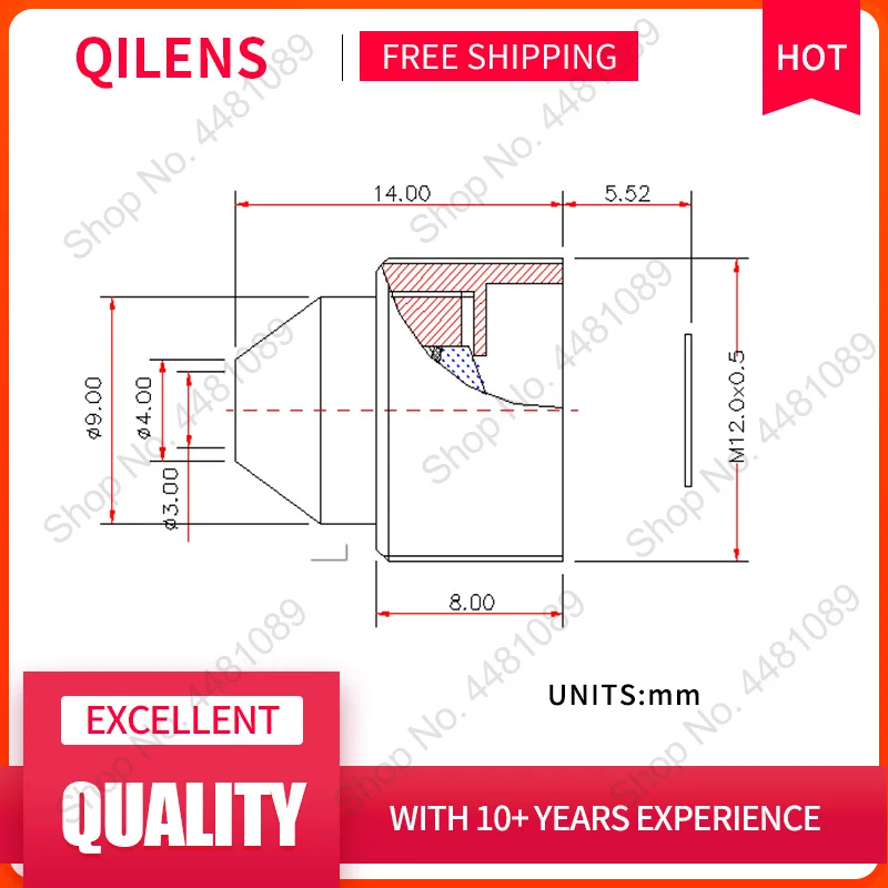 Imagem -04 - Qilens 2megapixel hd Efl 10 mm Altura 14 mm Placa Lente para Cctv Câmera de Segurança ip M12 0.5 Montagem Grande Angular