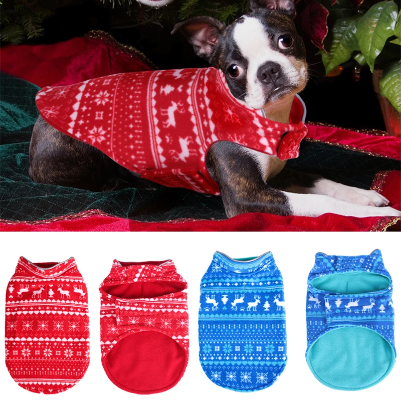 Christmas Winter French Bulldog Pet Coat Jacket for Small Large Dogs Reversible Puppy Big Dog Clothes Shiba Inu mascotas Costume