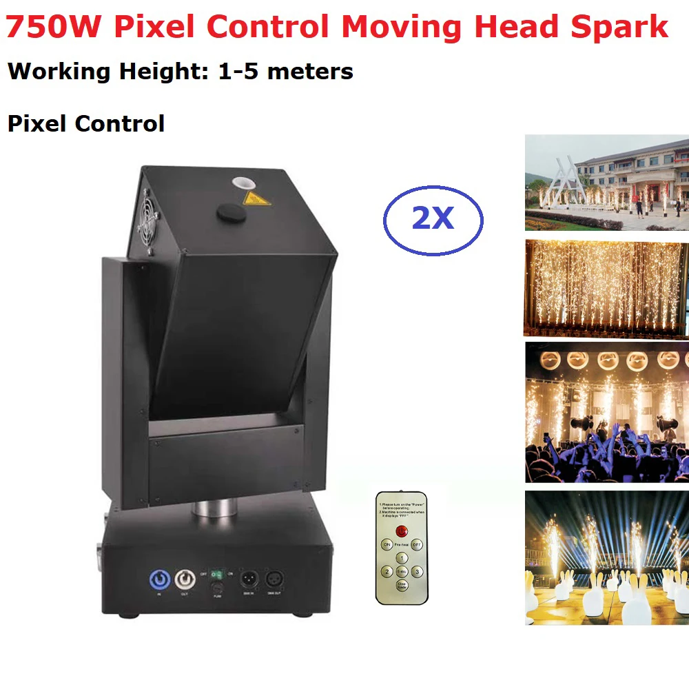 

Pixel Control 2Pcs/Lot 750W DMX Control Cold Spark Fireworks Sparklers Machine Out/Indoor Wedding Celebration Party Moving Head