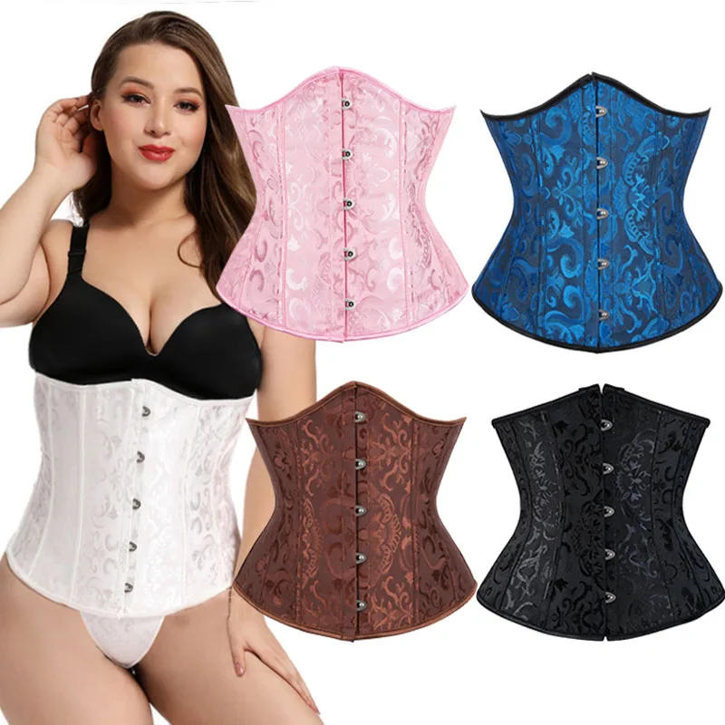 

Sexy Gothic Corset Underbust Bustiers Corsets Lace Up Plus Size Slimming Waist Corset Body Shapewear Women Modeling Strap Fajas