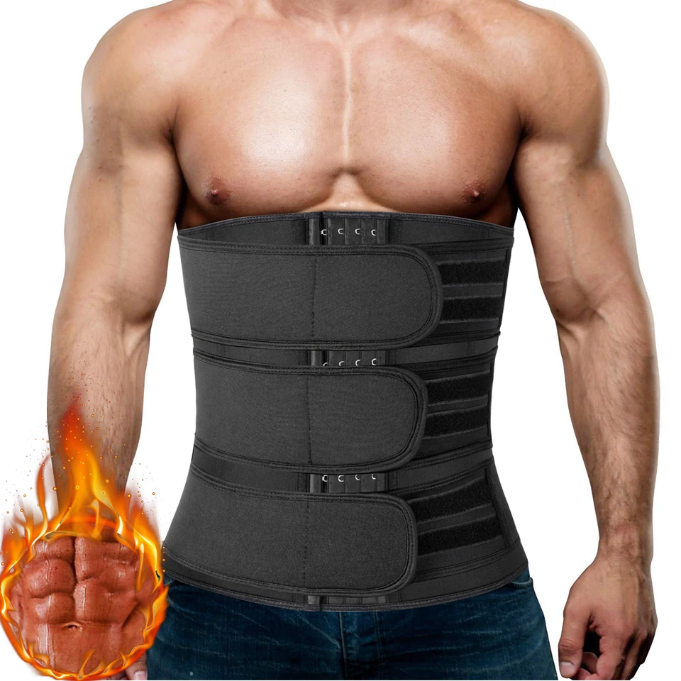 Men Waist Trainer Slimming Body Shaper Fitness Belt Weight Loss Fat Burning Sport Girdle Sweat Trimmer Workout Cincher Shapewear