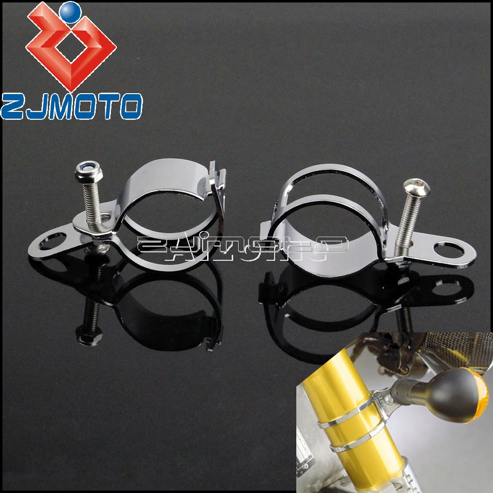 Steel Turn Signal Light Fog Lamp Auxiliary Mount Brackets 27-36mm Forks Universal For Harley Honda Yamaha Kawasaki DUCATI