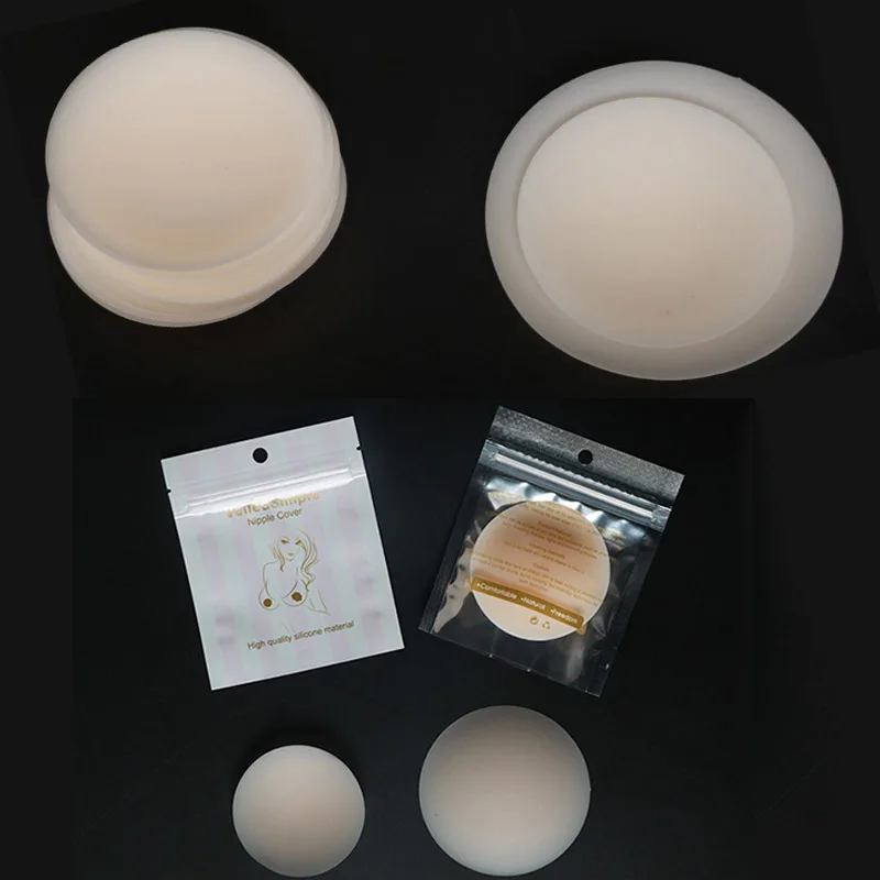 Reutilizável Invisible Silicone Nipple Cover, Peito auto-adesivo, Sutiã Peito, Pasties Pad, Adesivos, Elevador Acessórios, 4 Pcs, 1 Par