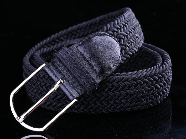 New fashion Elastic Woven Belt Belts Man/Women Casual Knitted Pin Buckle Belt Fashion Woman Woven Elastic Stretch Waist Belt