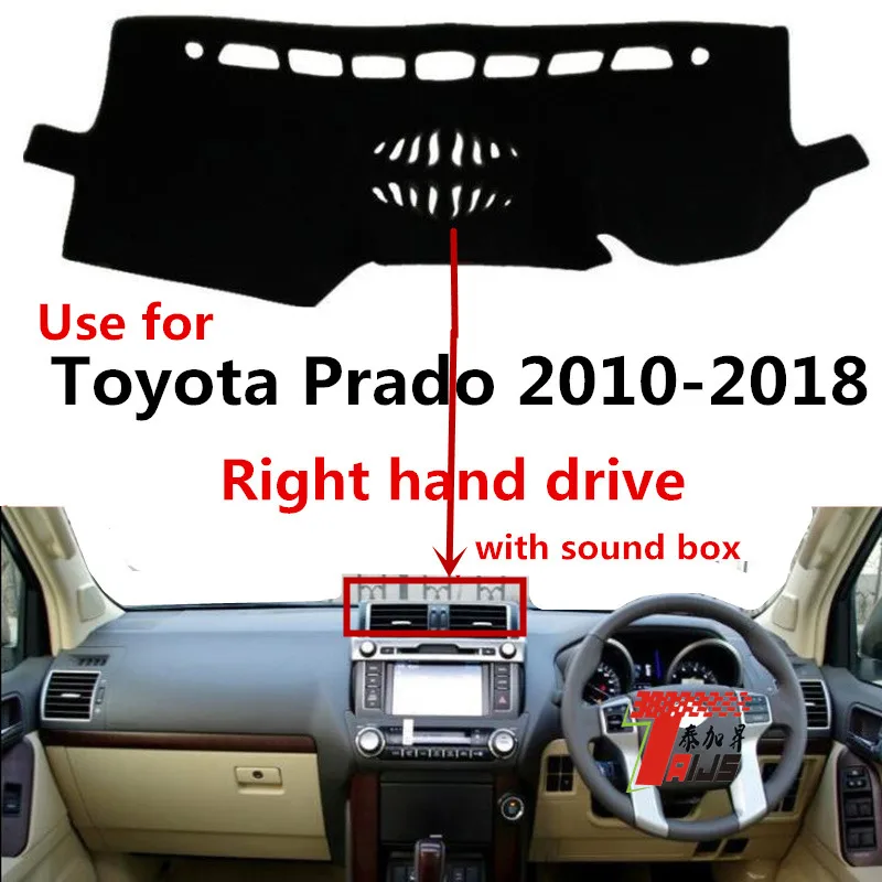 

TAIJS Factory High Quality Classic Polyester Fibre Car Dashboard Cover For TOYOTA Prado2010-2018Right hand drive with sound box