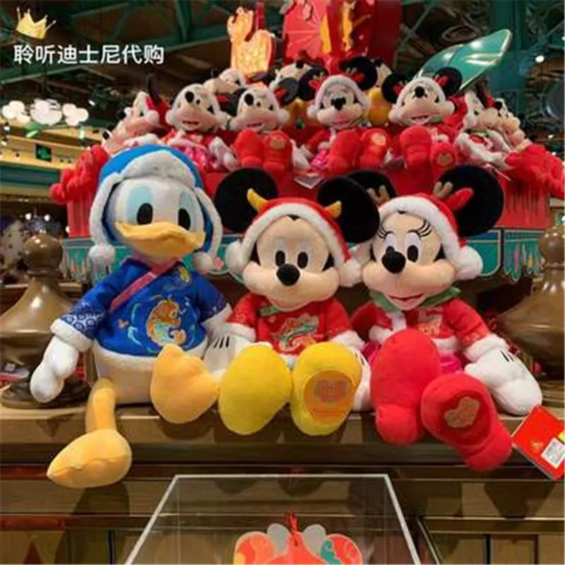 

Original Disneyland 2021 New Year Mickey Minnie Large Doll High Quality Plush Toys dolls Birthday Present For Child 40cm