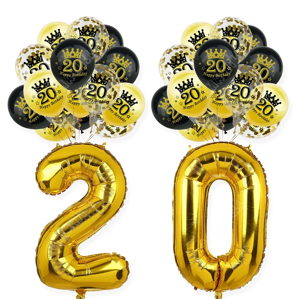 Happy 70th Birthday Party Decorative Adult 70 Years Old Balloon 12Inch Latex Confetti Number Foil Balloon 70 Anniversary Supply