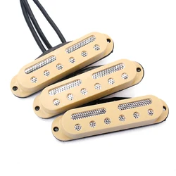 3pieces SSS Guitar Single Coil Humbucker Pickup W/ Screws Spring Beige Cover