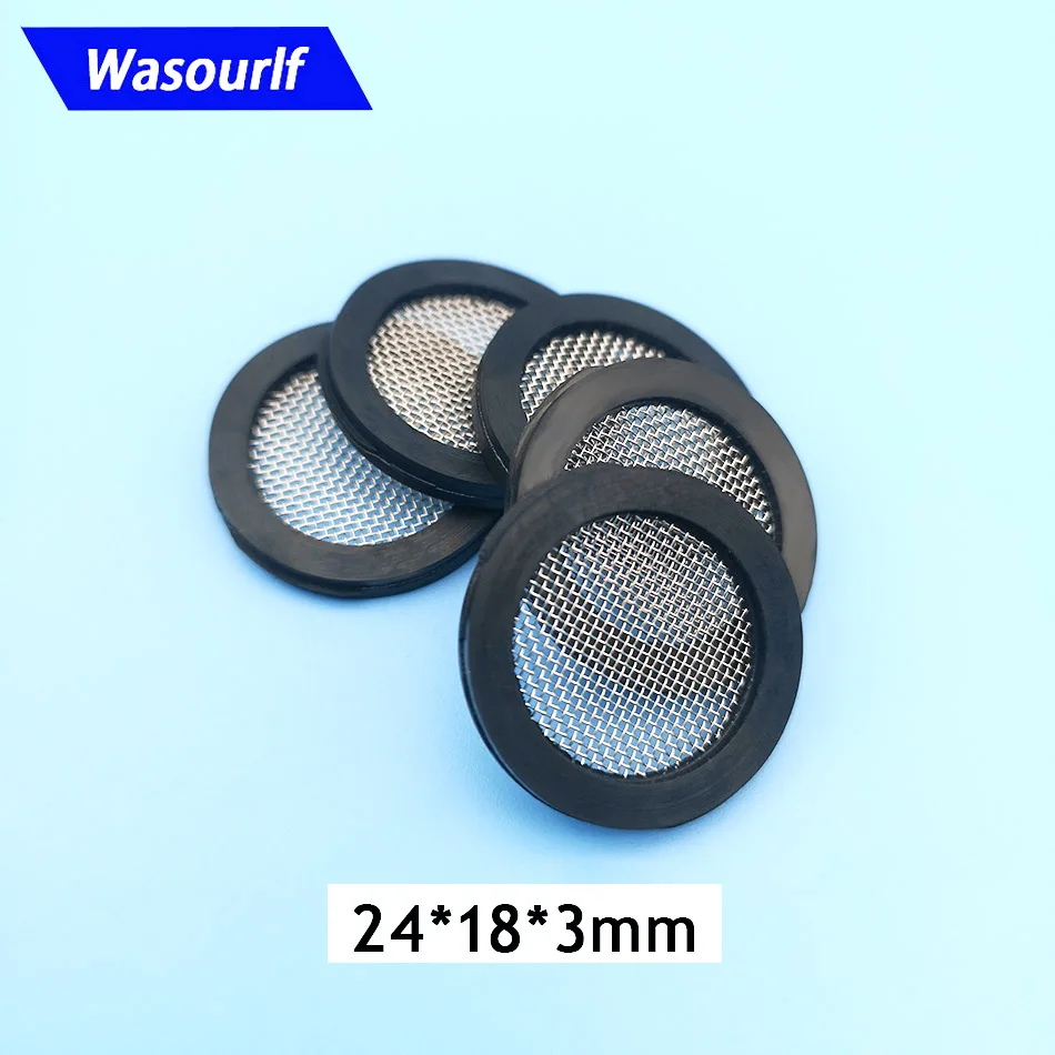 Wasourlf 5 Pieces Round Flat Mesh Gasket 24mm Diameter Pipe Machine Rubber Ring Sealer Hermetic Seal Water Bathroom Accessories