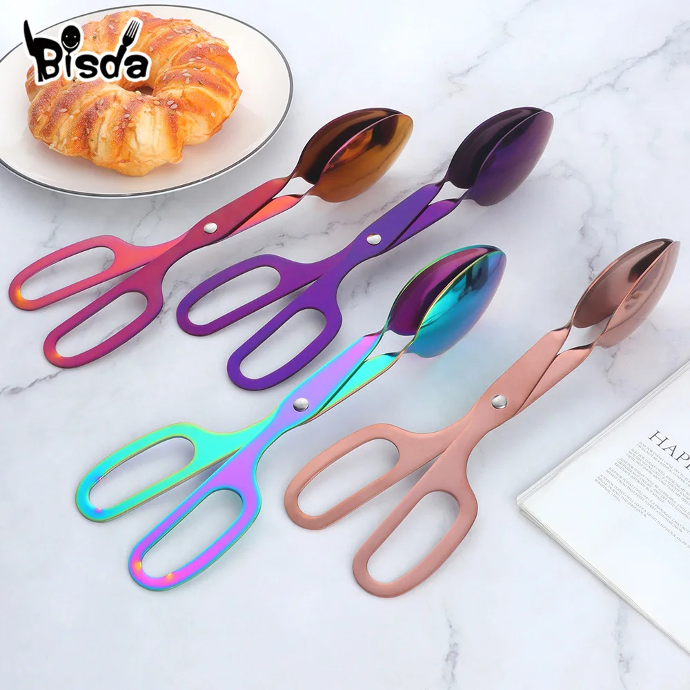 

1Pc Stainless Steel Kitchen Tong BBQ Salad Food Clip Non-slip Cooking Clamp Serving Tools Party Grill Picnic Kitchen Accessories